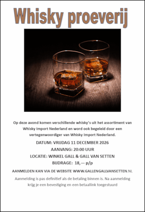 WHISKY PROEVERIJ 11 DEC